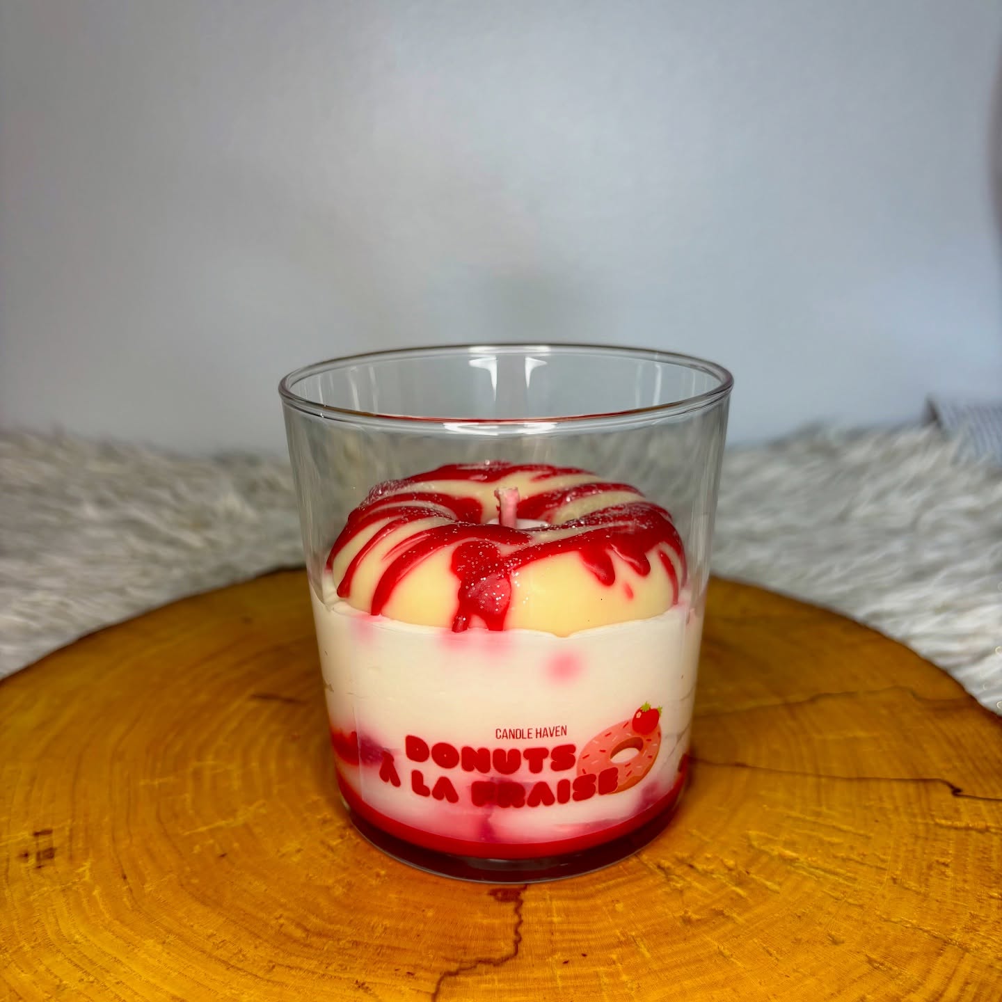 Bougie gourmande Donuts à la fraise