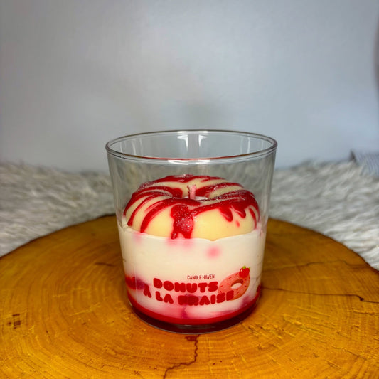 Bougie gourmande Donuts à la fraise